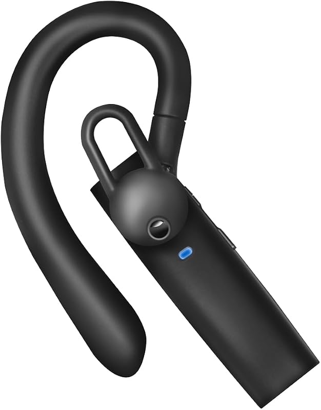 Auscultadores sem fios mono com clip auricular, BT versão 5.4, carregamento via USB-C, aproximadamente 100 horas, microfone destacável