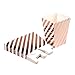 Simla Decor 24pcs Rose Gold Popcorn Box Party Favor Boxes Bakery Box for Treats Birthday Party Bridal Shower Movie Night Sleepover Party Baby Shower in Chevron and Stripe