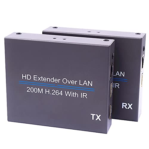 HDMI 200M Network Cable Extender,UTP CAT5e/6 Rj45 LAN Network HDMI Transmitter And Receiver IR With HDMI Loop out H.264 HDMI Single Network Cable Extender