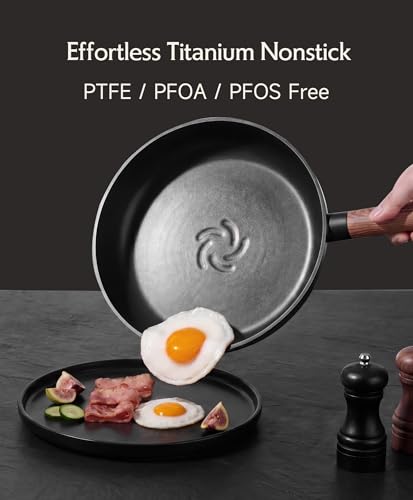 JEETEE 50-Piece Titanium Pots and Pan Set Non Stick, Cookware Set with 6pc Bakeware, Ultimate Pots and Pans Set for Cooking with Lid, Induction & Oven & Dishwasher Safe, PFAS Free, Black