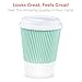 Glowcoast Disposable Coffee Cups With Lids - (80 set) 12 oz Paper To Go Coffee Cups With Resealable Lids Prevent Leaks! Travel Insulated Hot Beverage Drink Cup. Will Not Bend With Heat or Burn Fingers