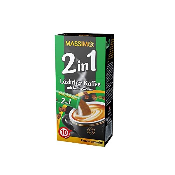 Massimo 2 in 1 Instant Kaffee, Löslicher Kaffee mit Kaffeeweißer, Kaffee Sticks mit löslichem Bohnenkaffee in Sachets…