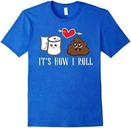 Mens Poop Emoji It's How I Roll Funny Poo T Shirt - Novelty Gift Small Royal Blue