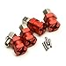 MOHERO RC Car 12mm Aluminum Alloy Wheel Hub Hex Drive Adaptor 15mm Offset for 1/10 RC Crawler Car SCX10 Wraith (Red)