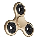 Fidget Spinner Toy Stress Reducer Portable Tri-Spinner Inner Peace Finger Toy Drop Test, Mute Bearing (Gold)