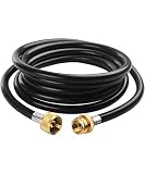 SHINESTAR 12ft Propane Hose Extension, Lp Gas Extension Hose for Distribution Tree, T and Y Connector, 1 in X 20 Female Throwaway Thread by 1inch X 20 Male Throwaway Thread
