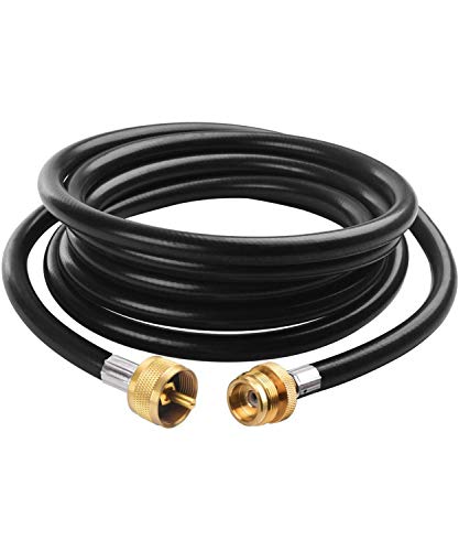 SHINESTAR 12ft Propane Hose Extension, Lp Gas Extension Hose for Distribution Tree, T and Y Connector, 1 in X 20 Female Throwaway Thread by 1inch X 20 Male Throwaway Thread