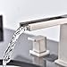 Waterfall Stainless Steel Two Handle Three Hole Widespread Bathroom Faucet, Brushed Nickel Bathroom Sink Faucet With Hoses