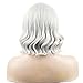 BERON 14 Inches Silver Wig Short Curly Wig Women Girl's Synthetic Wig Silver White Wig with Bangs Wig Cap Included