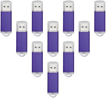 JOIOT 4GB USB 2.0 Flash Drive with 5 Lanyards, Purple (10 Pieces)