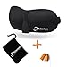 Alterion Comfortable 3D Sleep Mask with Earplugs and Carry Pouch