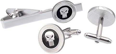 Promotioneer Men's Spawn Superhero Series Cufflinks Fashion Stainless Steel Tie Clip Cufflink Set
