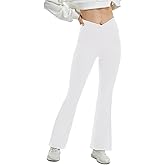 TOPYOGAS Womens Casual Flare Leggings with Pocket Bootleg Yoga Pants Crossover Hight Waisted Workout Pants