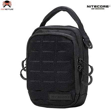 MANVENTURE Utility Pouch, Nitecore® NDP10 Molle Tactical System Multipurpose EDC Hard Coated Milspec Nylon Increased Water-Repellent Bag Gear with Adjustable Shoulder Strap