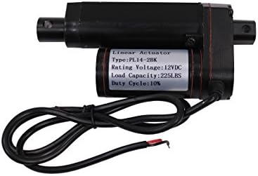 2 Inch 2" Stroke Linear Actuator 12 Volt 12V 225 Pounds lbs Maximum Lift,Black