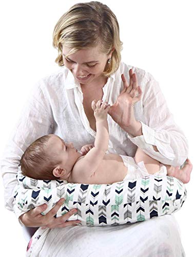 Baby Breastfeeding Nursing Pillow for Moms, Machine Washable, Nursing Pillow with Cotton Removable Cover for Breast and Bottle Feeding (Arrow)