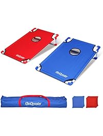 GoSports Portable PVC Framed CornHole Game Set with 8 Bean Bags and Carrying Case
