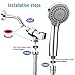 AmazerBath Shower Head, High Pressure Handheld Shower Head with Powerful Shower Spray, 3 Spray Settings Hand Held Shower Head with Hose and Bracket, Chrome