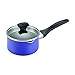 Farberware Dishwasher Safe Nonstick Aluminum 1-Quart Covered Straining Saucepan with Pour Spouts, Purple