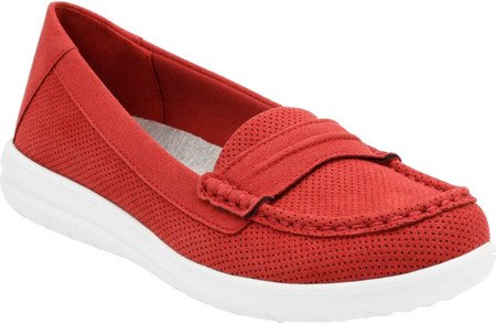 Clarks Women's Jocolin Maye Penny Loafer,Red Perforated Textile,US 8.5 W - Image 3