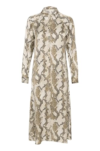 Part Two Lamiyapw Female Regular Fit Long Sleeve Dress Vestido, French Oak Snake Print, 42 para Mujer