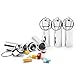 5pcs Aluminum Waterproof Pill Holder, Portable Pill Organizers Box with Keychains, Mini First Aid Drug Storage Holder Container for Daily Use and Outdoor Camping Travel (Silver)