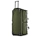 Olympia U.S.A. 33 inch Jumbo size 8 Pocket Lightweight Water Resistant Rolling Duffel Bag, Suitcase with Push Button Hide Away Retractable Handle, Green