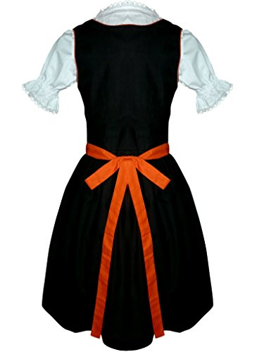 Dirndl-s Di20os 3pcs. Size 10, Women Oktoberfest drindle-s Dress-ES Costume-s Orange Black