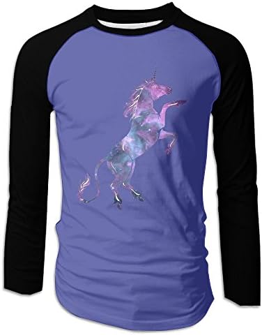 Men's Magical Unicorn Watercolor Art Print Cotton Long Sleeve Raglan T-Shirts