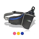 fitter's niche Hydration Fanny Pack, Water Bottle Holster Holder Running Belt Men Women, fits iPhone Xs 8 Samsung, Reflective Water Resistant Waist Bag, Ideal Hiking Travel Trips Outdoors
