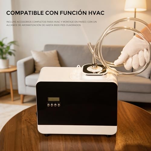 NAMSTE Difusor de Aceites Esenciales Profesional 800ml, Colgable 9000 ft² Difusor de Aromas Comercial sin Agua 5 Modos de Funcionamiento, WiFi & Bluetooth Control con HVAC Funciona para Hotel
