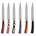 La Cote 6 Piece Steak Knives Set Japanese Stainless Steel Pakka Wood Handle In Bamboo Storage Box (6 PC Steak Knife Set - Multi)