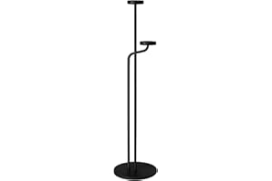 Smtyle Floor Candelabra Modern Tall FloorTea Light Candle Holder for Home Living Room Party and Event Decoration Minimalist Black Metal Dual-Arm