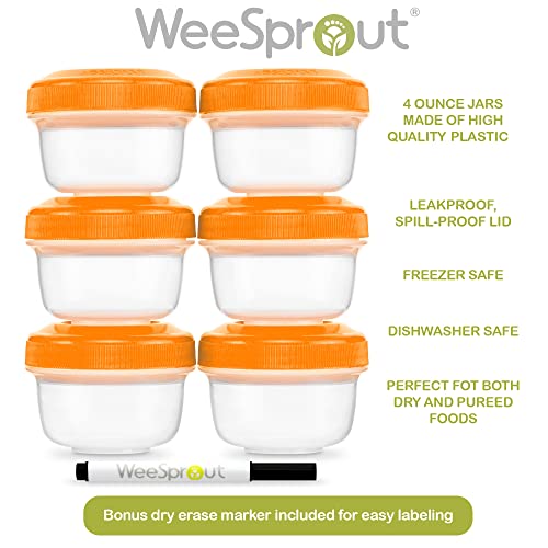 WeeSprout Baby Food Containers Small 4 oz Containers with Lids