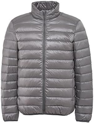 MOUNTEC Men's Ultra Light Packable Down Puffer Jacket Gray Large