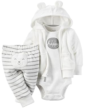 Unisex Baby I'm So Happy 3 Piece Terry Cardigan Set (Baby)