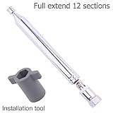 12 SECTION Telescopic Aerial Antenna FM 75 Unbal FOR ALL F CONNECTOR RADIO AND FOR Tivoli Audio Model One, Two, Three ,Musicsystem radio