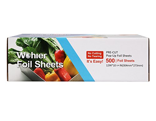 Wohler Durable Interfold Kitchen Aluminum Foil Sheet (500 Sheets Total) - Thumbnail 2
