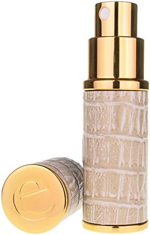 The Essential Atomizer Co. Cream & Gold Faux Croc 10ml Refillable Perfume Travel Atomizer. Includes Filling Funnel & Gift Box