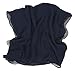 Love Lakeside Modern Chiffon Solid Color Silk Blend Oblong Scarf Navy Blue