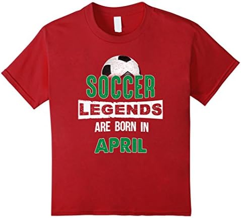 Kids Soccer Legends Are Born In April Shirt - Birthday Shirt 10 Cranberry