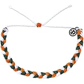 Pura Vida Bracelet Braided Bracelet for Women, One Size, Green/Orange/White
