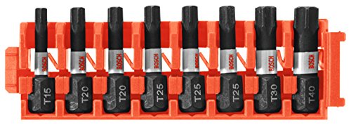 Bosch CCSTV108 8Piece Impact Tough Torx 1 In. Insert Bits with Clip for Custom Case System