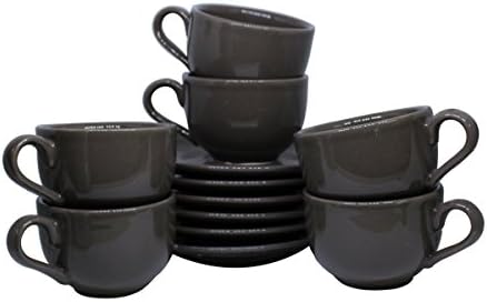 TURKCERAMICS by OMKAR International Cup & Saucer Set (Cup 6.5cm Saucer 2.5cm Xcup 8.5cm Saucer 16cm X Cup 8.5cm Saucer 16cm) Brown 109