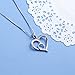 DAOCHONG Sterling Silver Always My Sister Forever My Friend Double Love Heart Necklace, Box Chain 18