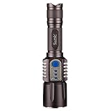 Rechargeable LED Flashlight with 2200mAh Power Bank CREE 1198 Lumens 5 Modes Ultra Bright Tactical Flashlight (Battery Included)