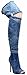 Liliana Barbara-13 Thigh High Over Knee Denim Open Toe Stiletto Heel Boot Lite Blue,Lite Blue,8