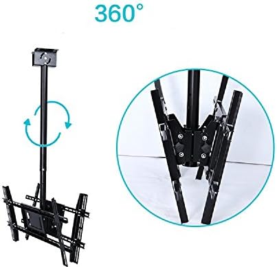 FixtureDisplays Ceiling TV Mount for 2 Screens 42" to 75", Double Sided, Height Adjustable, Tilt &amp; Pan - Black 16818