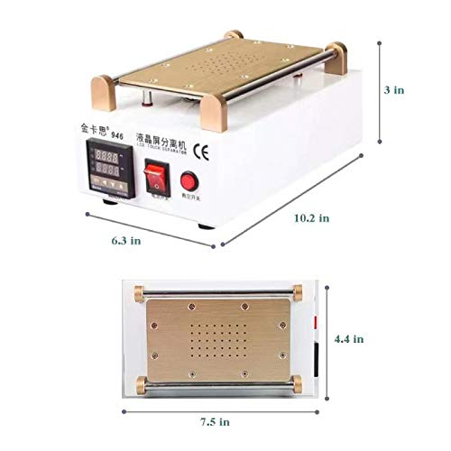 Kaisi Phone Screen Separator Machine, Professional 7-in Cell Phone Screen Repair Tool Touch Screen Digitizer Removal Cell Phone LCD Glass Plate Build-in Pump Vacuum Repair LCD Screen for Smart Mobile