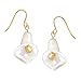 14K Gold Mother-of-Pearl Calla Lily Drop Earrings